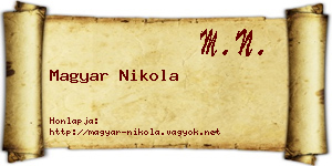 Magyar Nikola névjegykártya