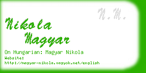 nikola magyar business card